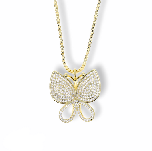 Studded Butterfly Necklace